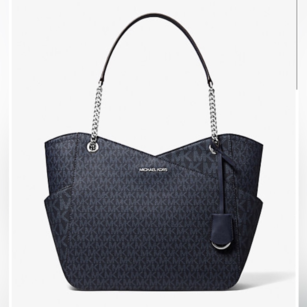 Jet Set Large Logo Shoulder Bag (Admiral Blue)